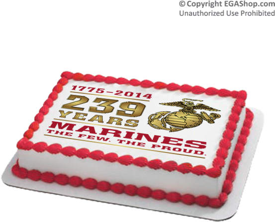 239th-cake - Marine Corps Birthday Cake 239 (600x600), Png Download