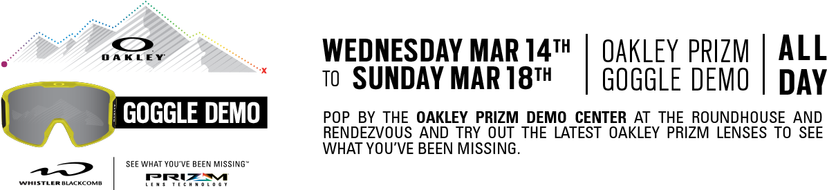 Prizm Goggle Demos - Whistler Blackcomb (1310x300), Png Download