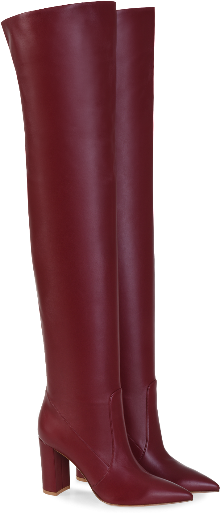 Morgan 85, Thigh-high Boot In Syrah Red Nappa - High Heels (2000x2000), Png Download