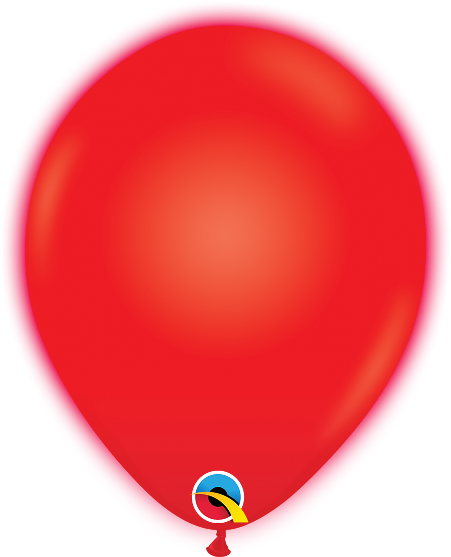 11" Q-lite Red 5 Count Qualatex Light Up Latex Balloons - Circle (900x1120), Png Download