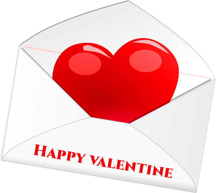 Happy Valentine's Day Png Letter Transparent - Heart (1000x824), Png Download