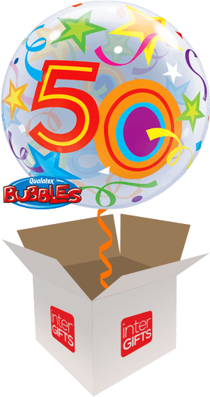 22″ Brilliant Stars 50 Bubble - Balloon (568x568), Png Download