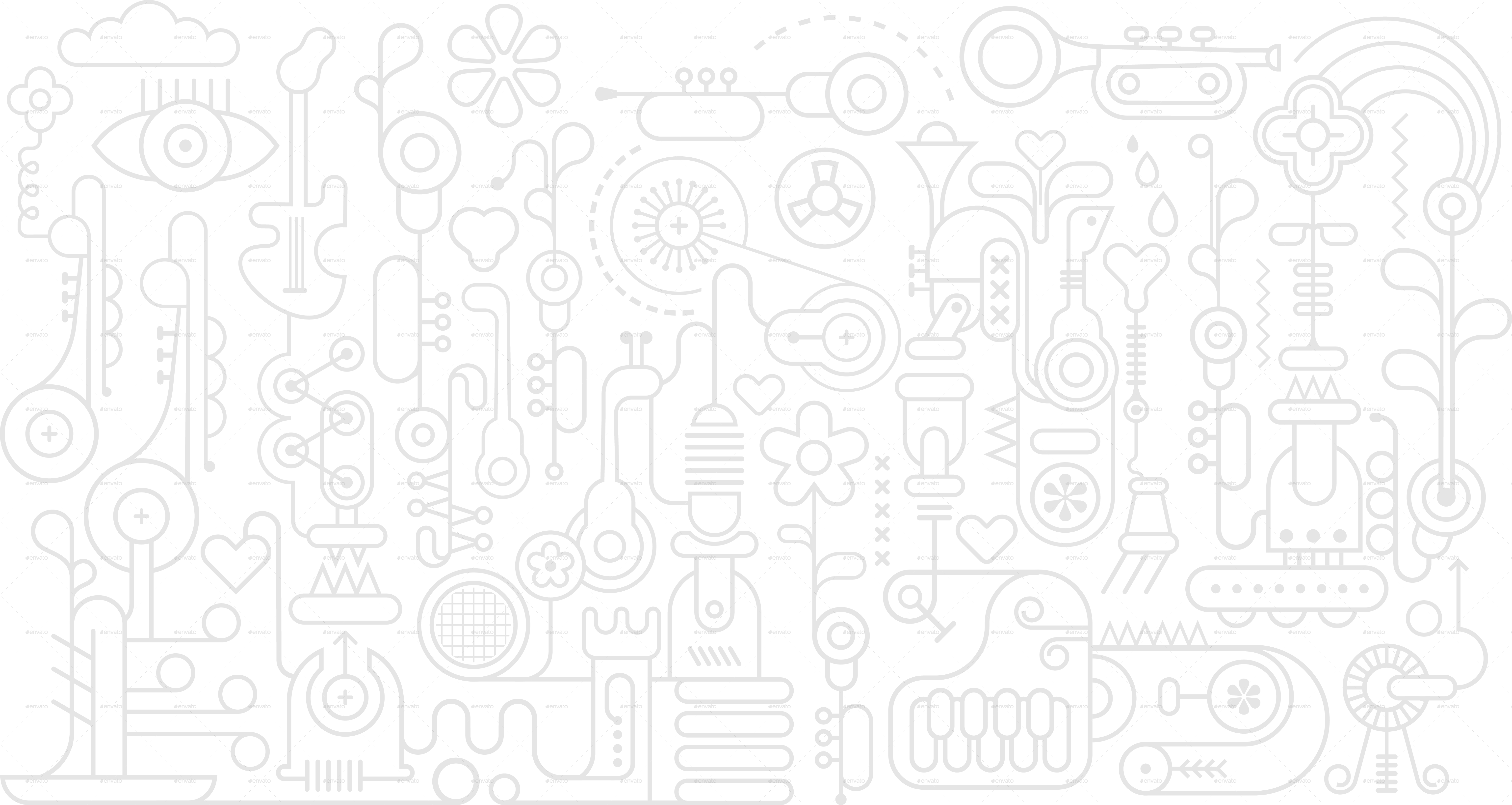 Musical Instruments Workshop Musical Instruments Workshop - Drawing (6106x3248), Png Download