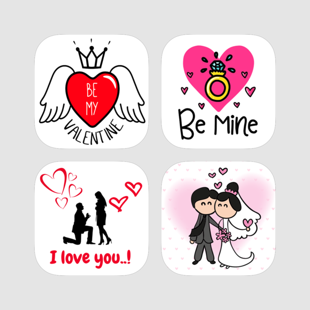 Super Stickers Happy Valentine's Day Bundle 4 - Wedding (630x630), Png Download