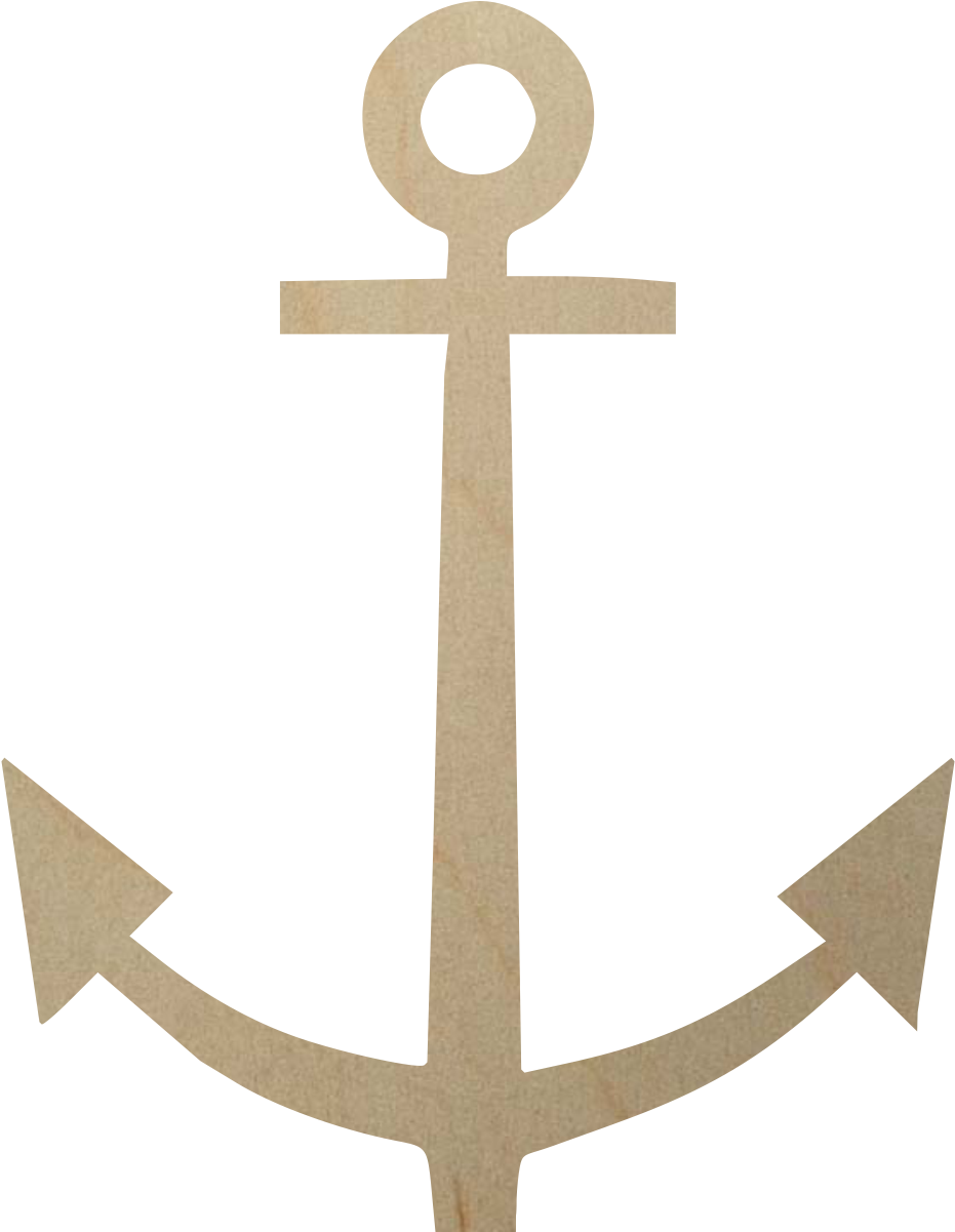 Wooden Anchor Cutout - Anchorage Symbol On Chart (1124x1690), Png Download