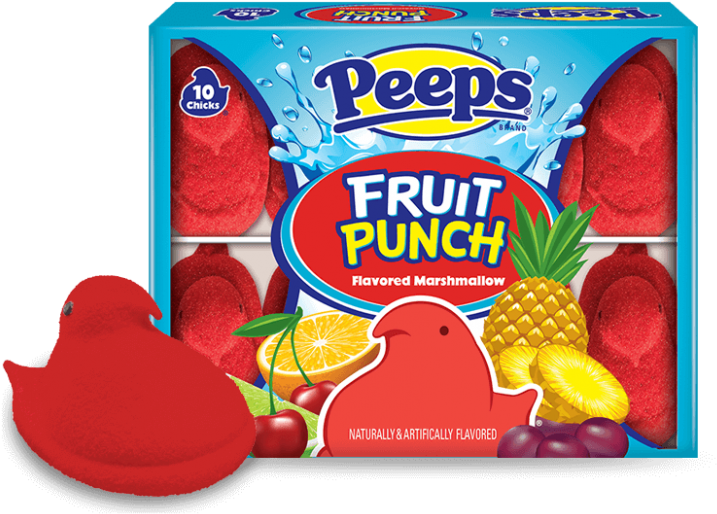 Fruit Punch Flavored Marshmallow Chicks - Sour Peeps (980x523), Png Download
