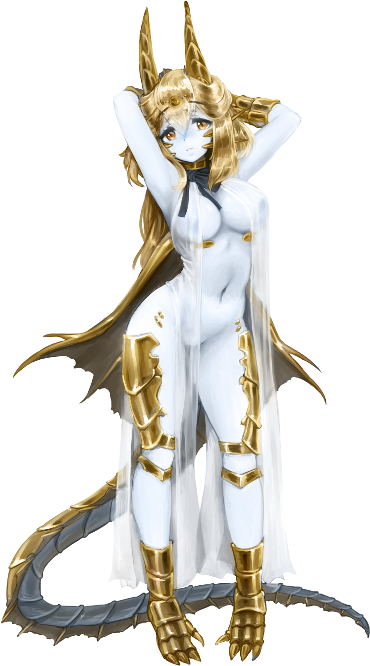 Original) Loading Gold Dragon - Gold Dragon Monstergirl (992x1403), Png Download