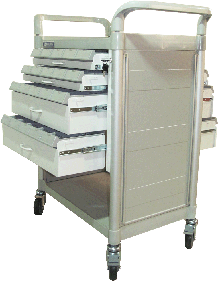 Carro Para Medicamentos De 40 Cajillas Con Accesorios - Carro Para Medicamentos (796x1024), Png Download