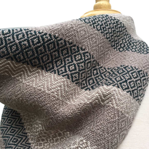 Deep Green, Cream And Taupe Woven Bandana Scarf K - Woolen (600x600), Png Download