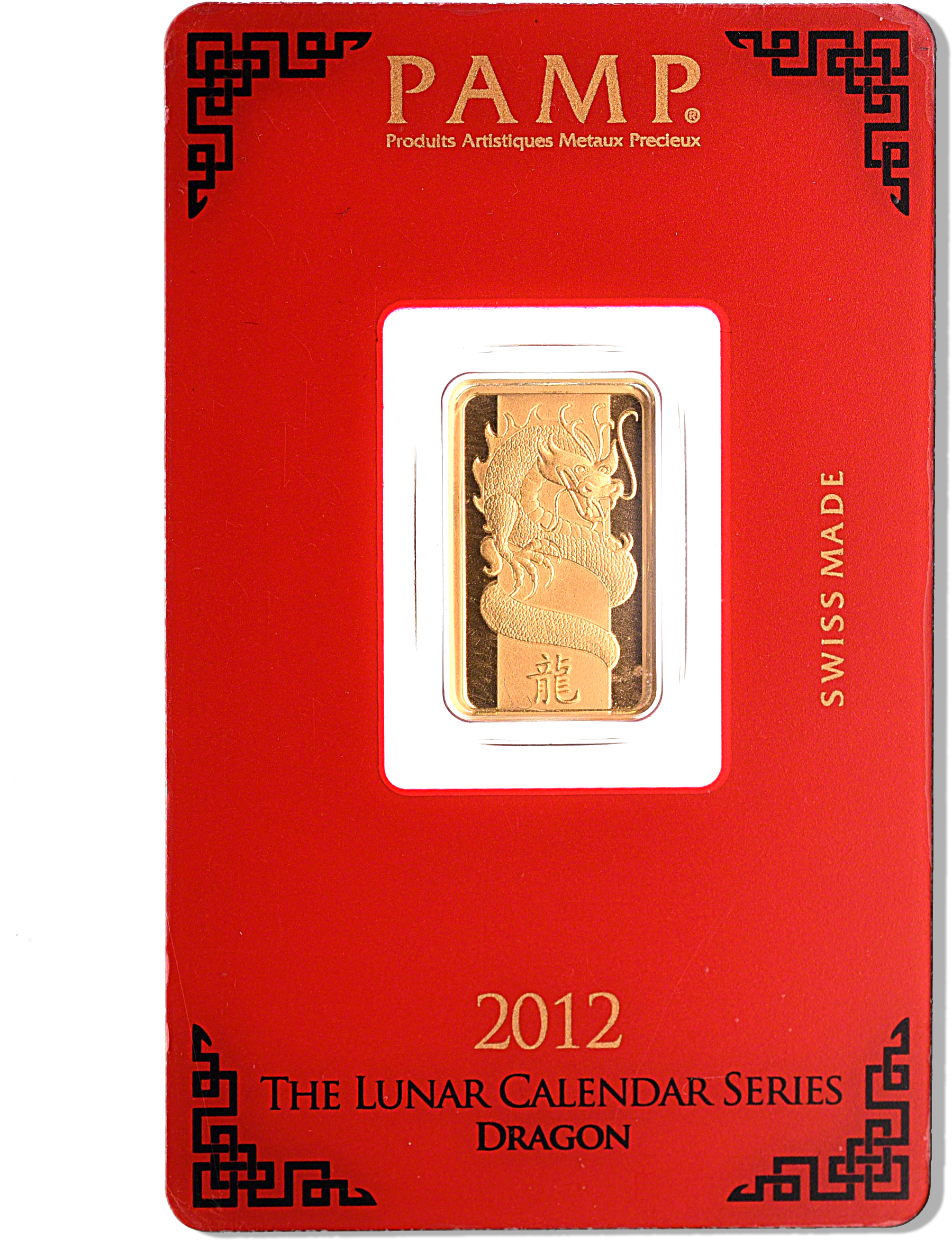 Pamp Lunar Series 2012 Gold Bar (2400x2400), Png Download