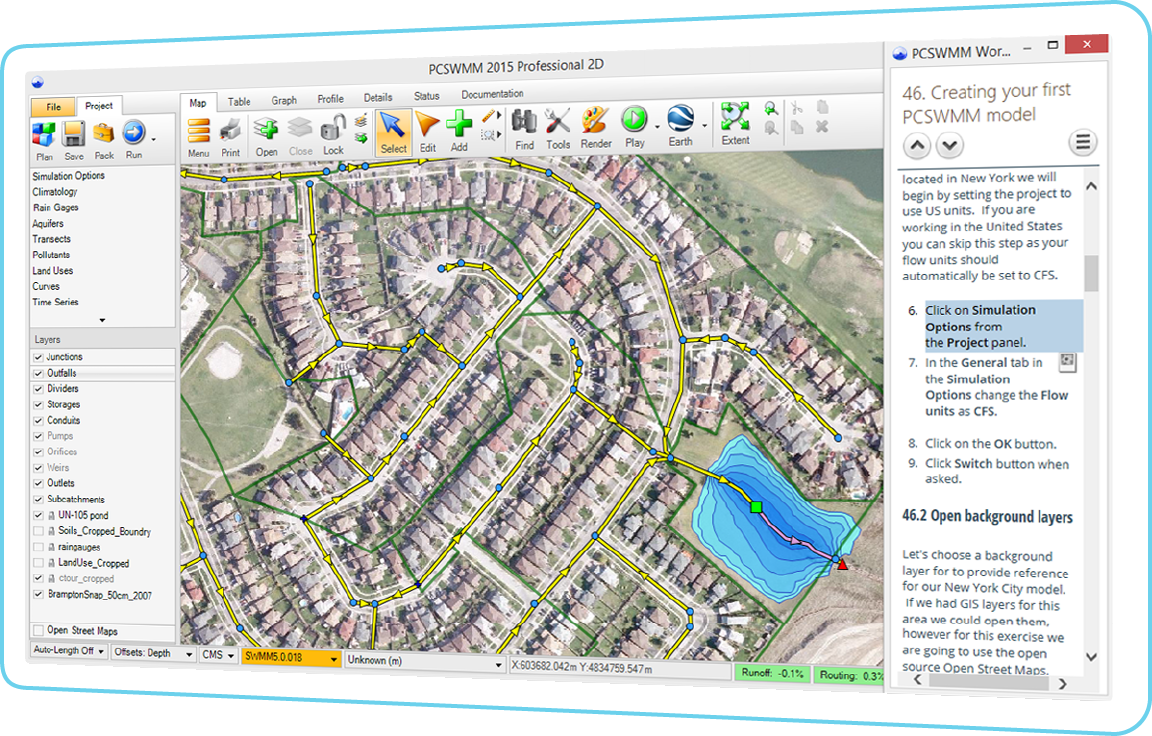 With Full Support For The Latest Us Epa Swmm5 Hydrology/hydraulics - Pcswmm Model (1152x736), Png Download