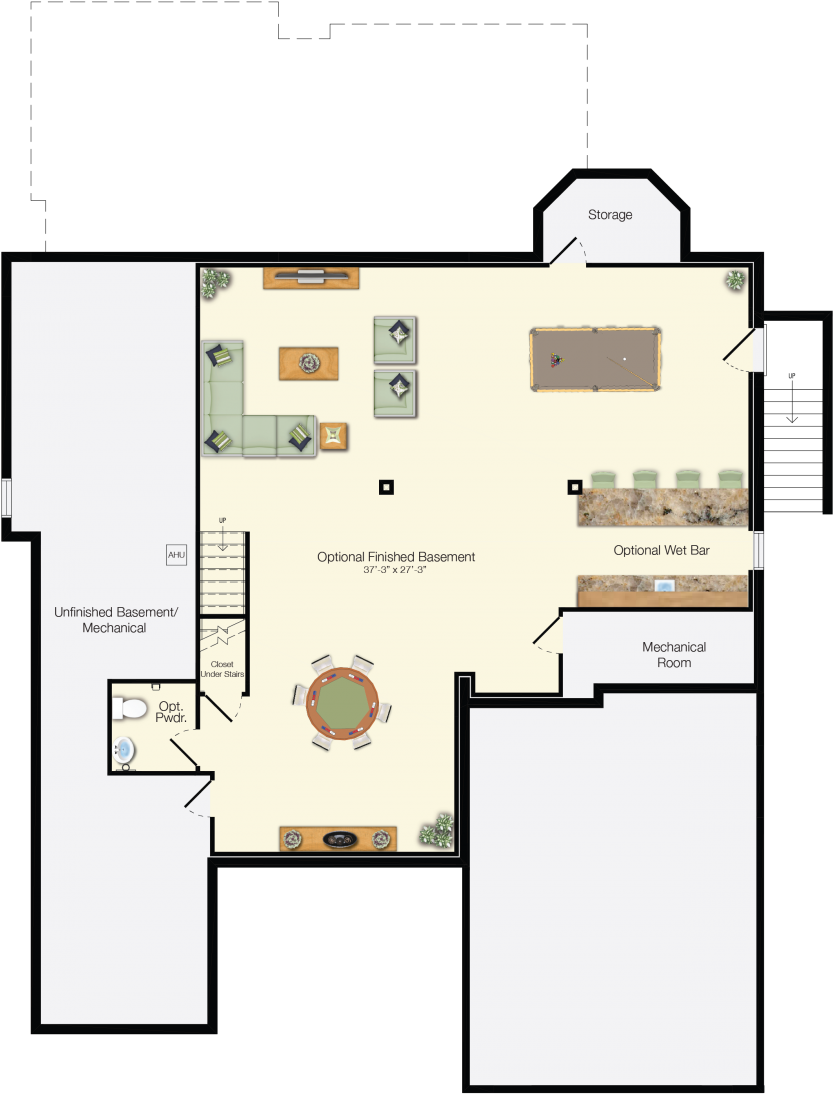 Ainsley Basement - Floor Plan (1000x1294), Png Download