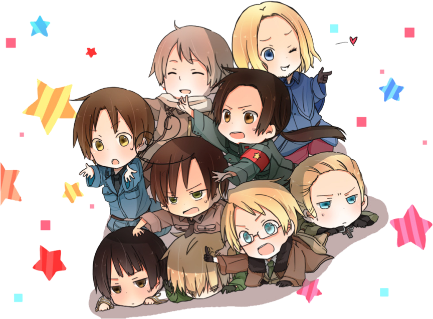 Chibi Hetalia Axis And Allies (900x636), Png Download