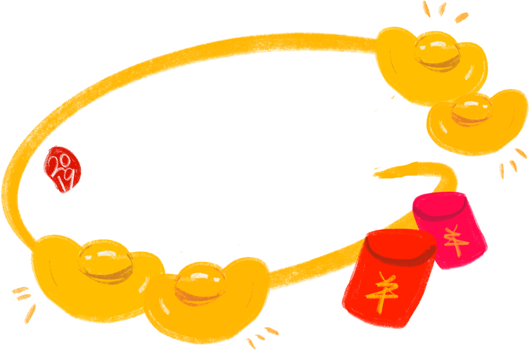 Envelope Vermelho Lingote De Ouro Moldura Caixa Diálogo (2000x2000), Png Download