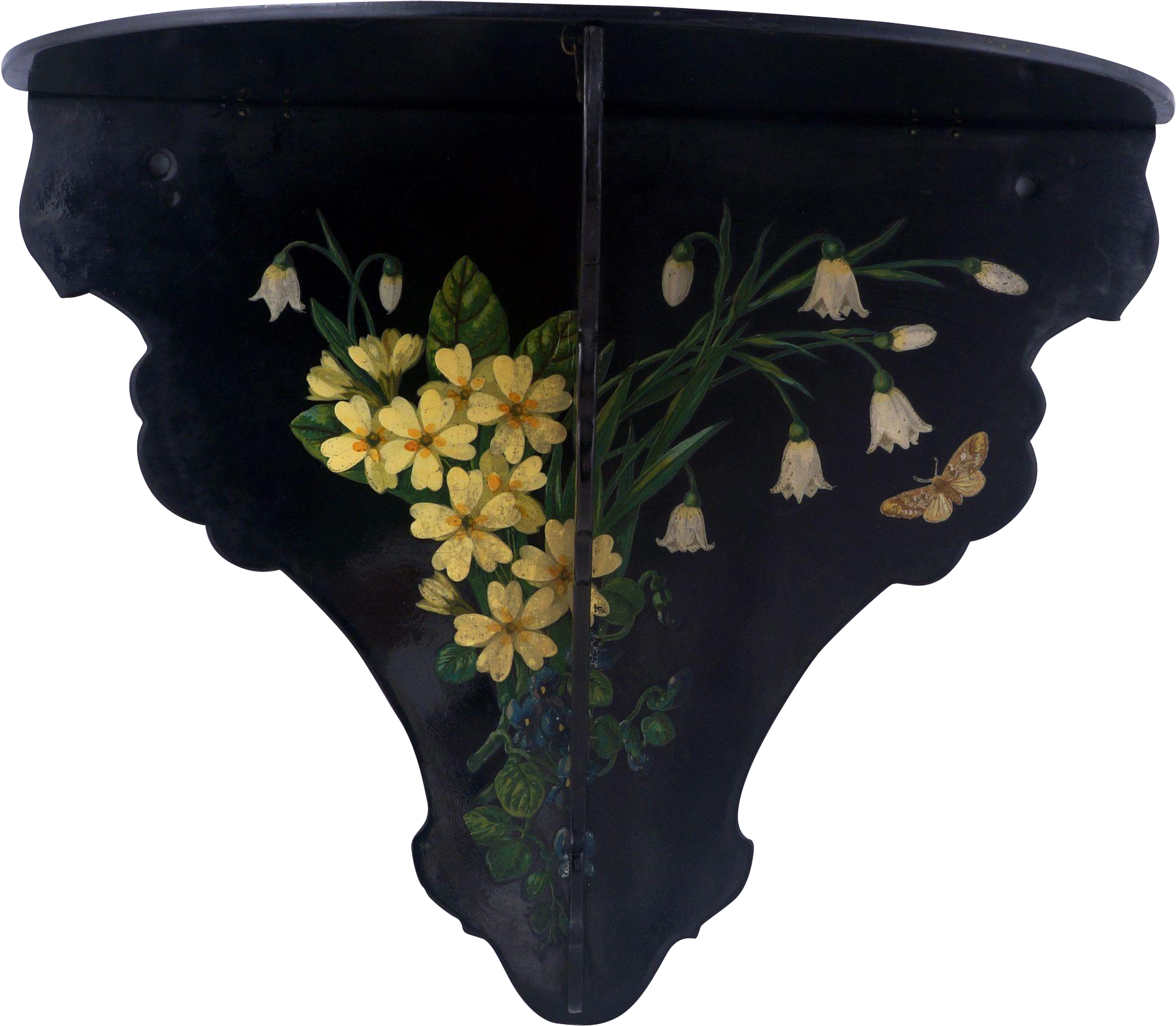 Victorian Aesthetic Movement Black Lacquer Folding - Artificial Flower (1903x1903), Png Download