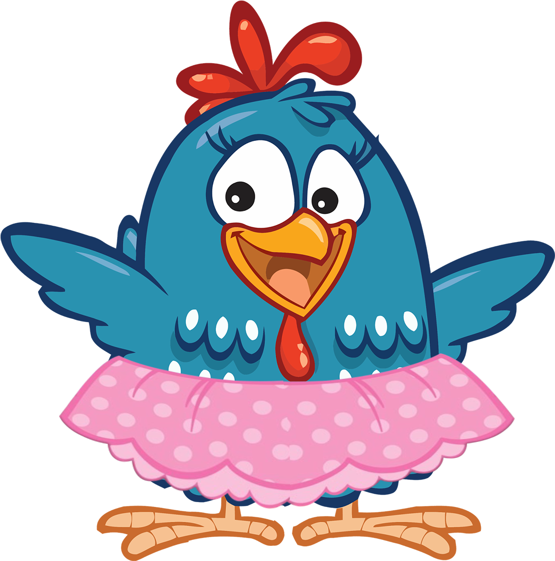 Galinha Pintadinha Saia - Galinha Pintadinha Com Saia Rosa (1186x1200), Png Download