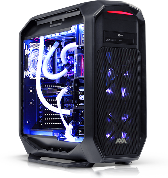 One Of A Kind Liquid Cooled Gaming Pc - Gaming Computer (560x655), Png Download