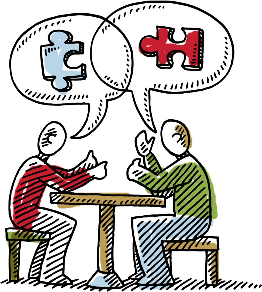 Click The Button Below To Join Conversations With Students - Dialogue Drawing (938x1024), Png Download