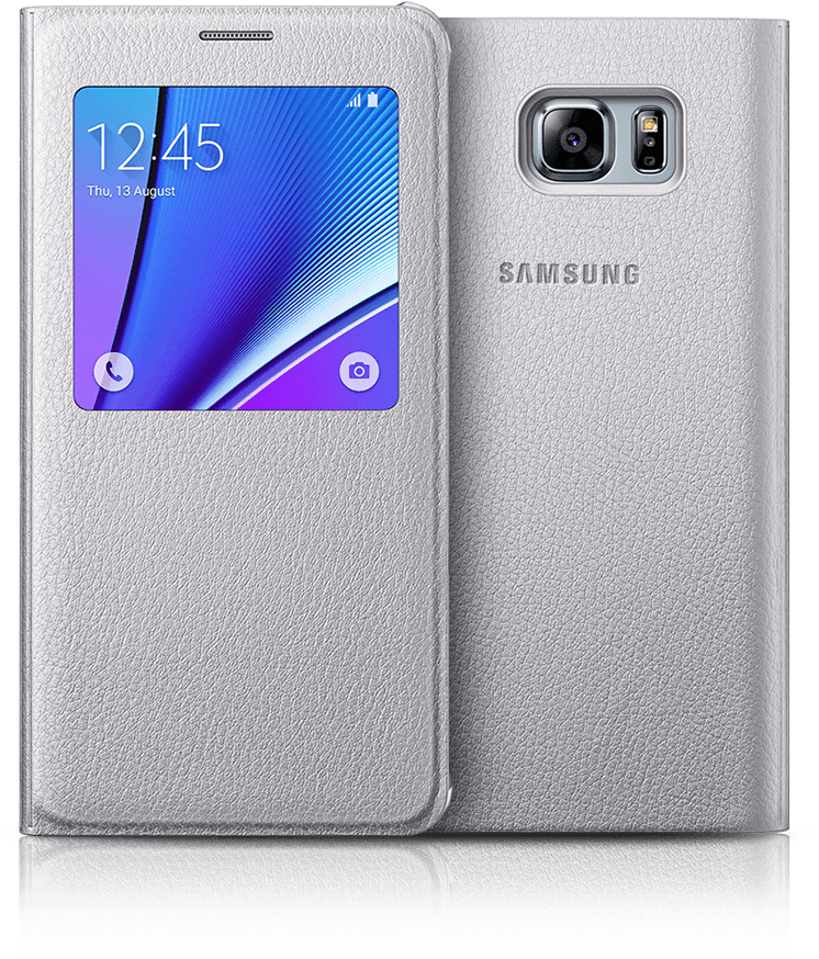 Silver Titanium Galaxy Note 5 With Silver S View Cover - Note5 S View Cover (746x874), Png Download