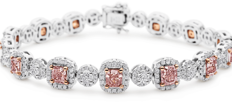 Photo Of Argyle Pink And White Diamond Bracelet - Bracelet (756x900), Png Download