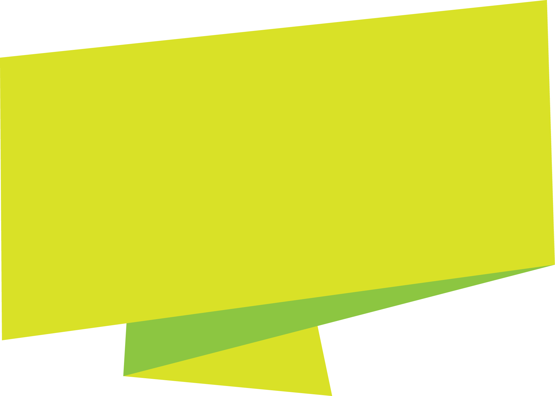 Green Yellow Banner Origami - Illustration (1938x1382), Png Download