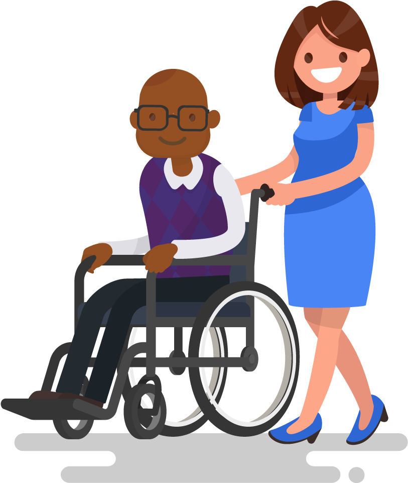 Wheelchair Flat Style (1000x1000), Png Download