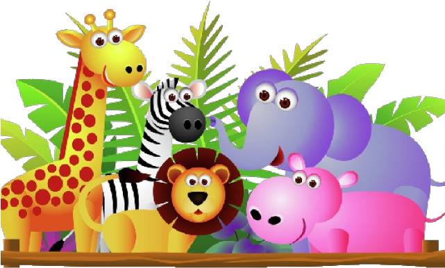 Graphic Black And White Library Noah Ark Clipart Animas - Jungle Animals Clipart Png (640x480), Png Download