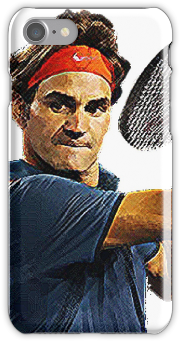 Roger Federer In Action By Barnsey - Roger Federer (500x667), Png Download