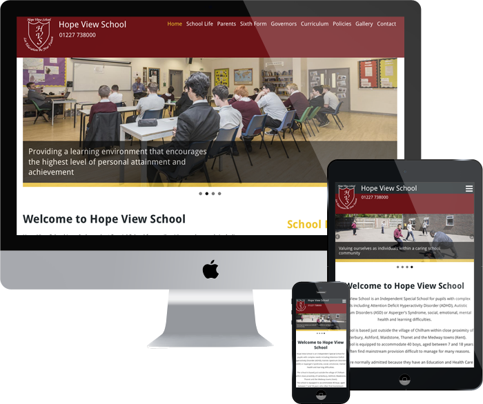 Hope View Responsive Website Design - Website (700x586), Png Download