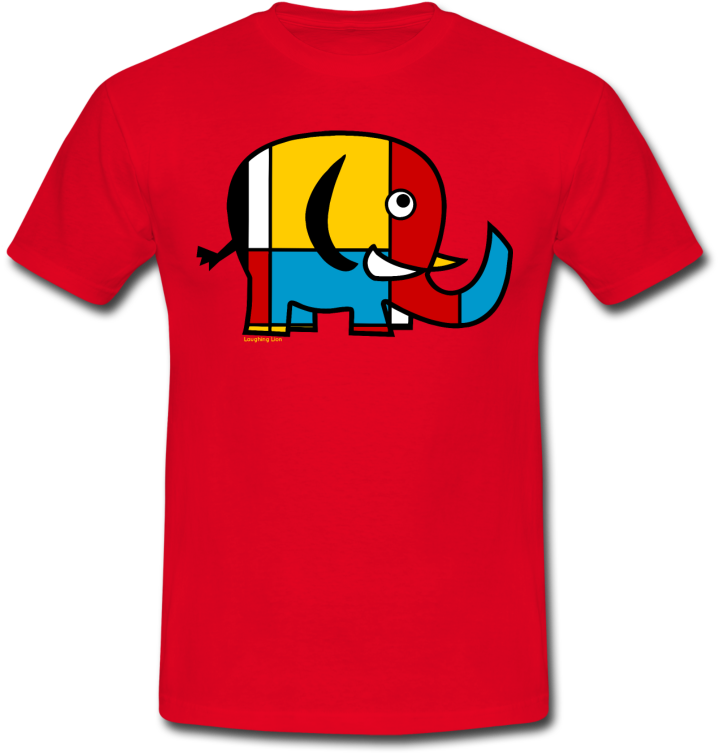 Men's Red Elephant T-shirt From Laughing Lion Design - Shirt (800x800), Png Download