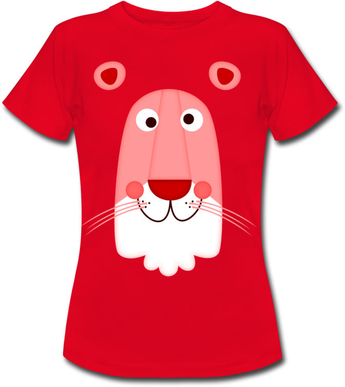 Lion Face Womens Tshirt Laughing Lion Design - Cartoon (800x800), Png Download