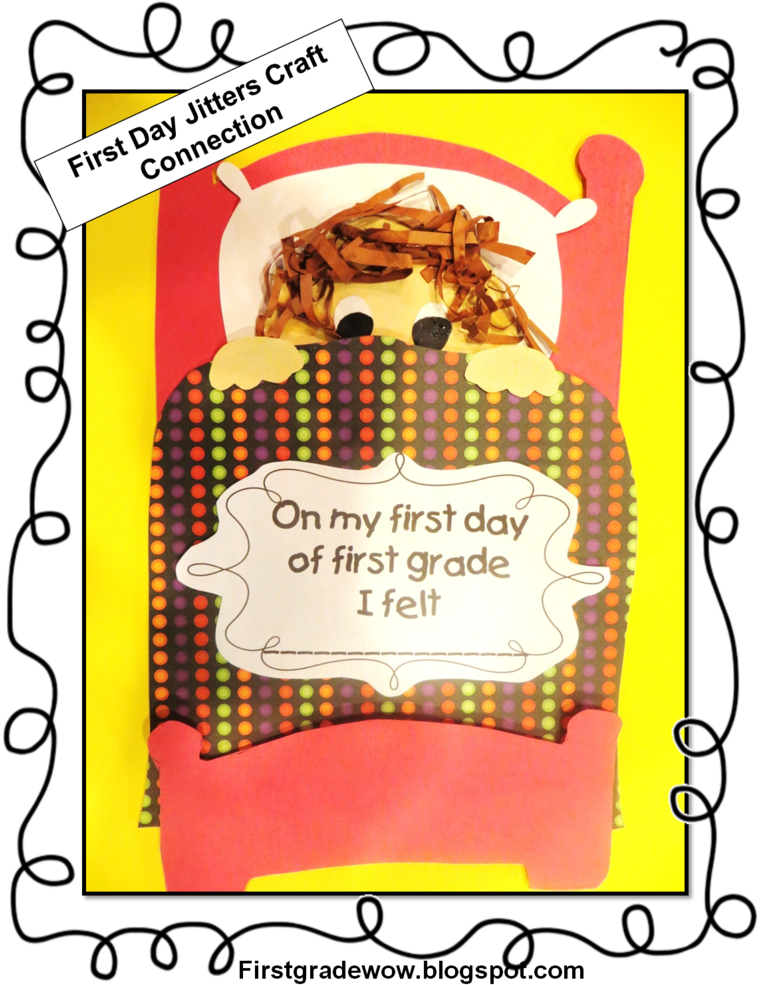 First Grade Wow - First Day Jitters Craft (800x999), Png Download