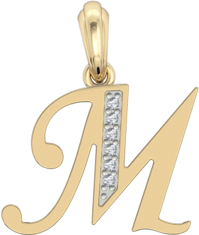 Gold Alphabet M Charm - Pendant (750x500), Png Download