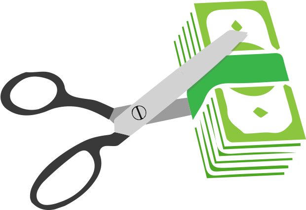 Money Clipart Cost ~ Frames ~ Illustrations ~ Hd Images - Scissors Cutting Money (800x481), Png Download