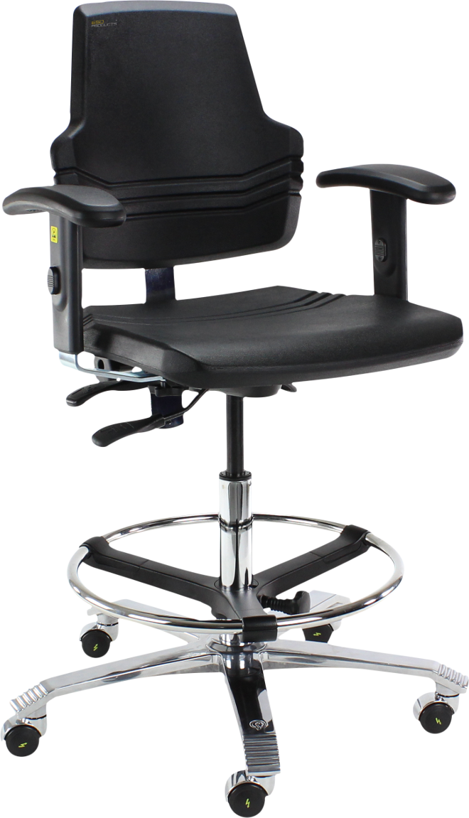 Score At Work 4401 Esd Chair With Adjustable Seat Angle - Esd Chair With Armrest (660x1151), Png Download