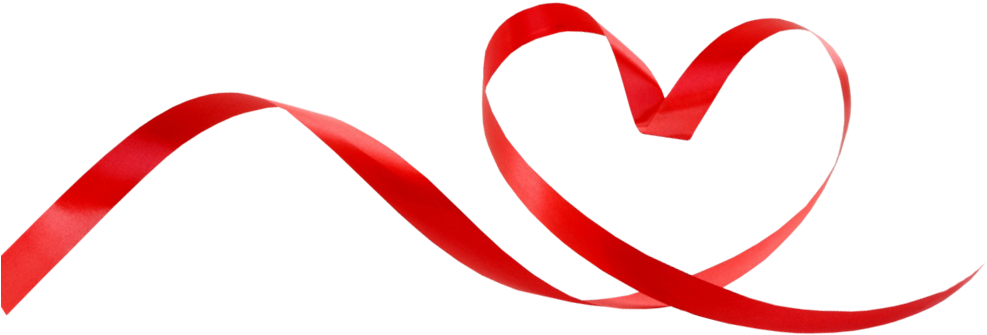 986 X 347 9 - Red Heart Ribbon Png (986x347), Png Download