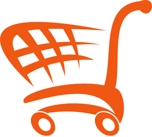Shopping Cart Png Orange (600x541), Png Download
