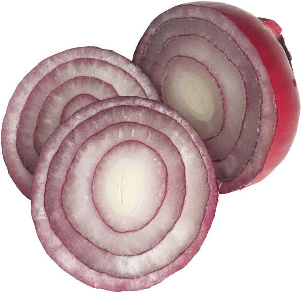 Sliced Onions - Red Onion (866x650), Png Download