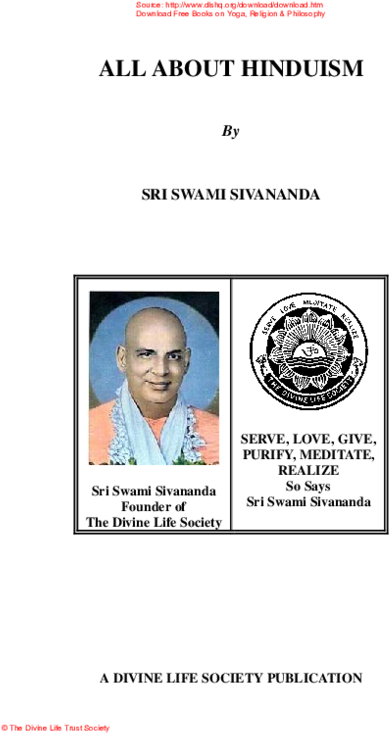 Pdf - Divine Life Society (600x776), Png Download