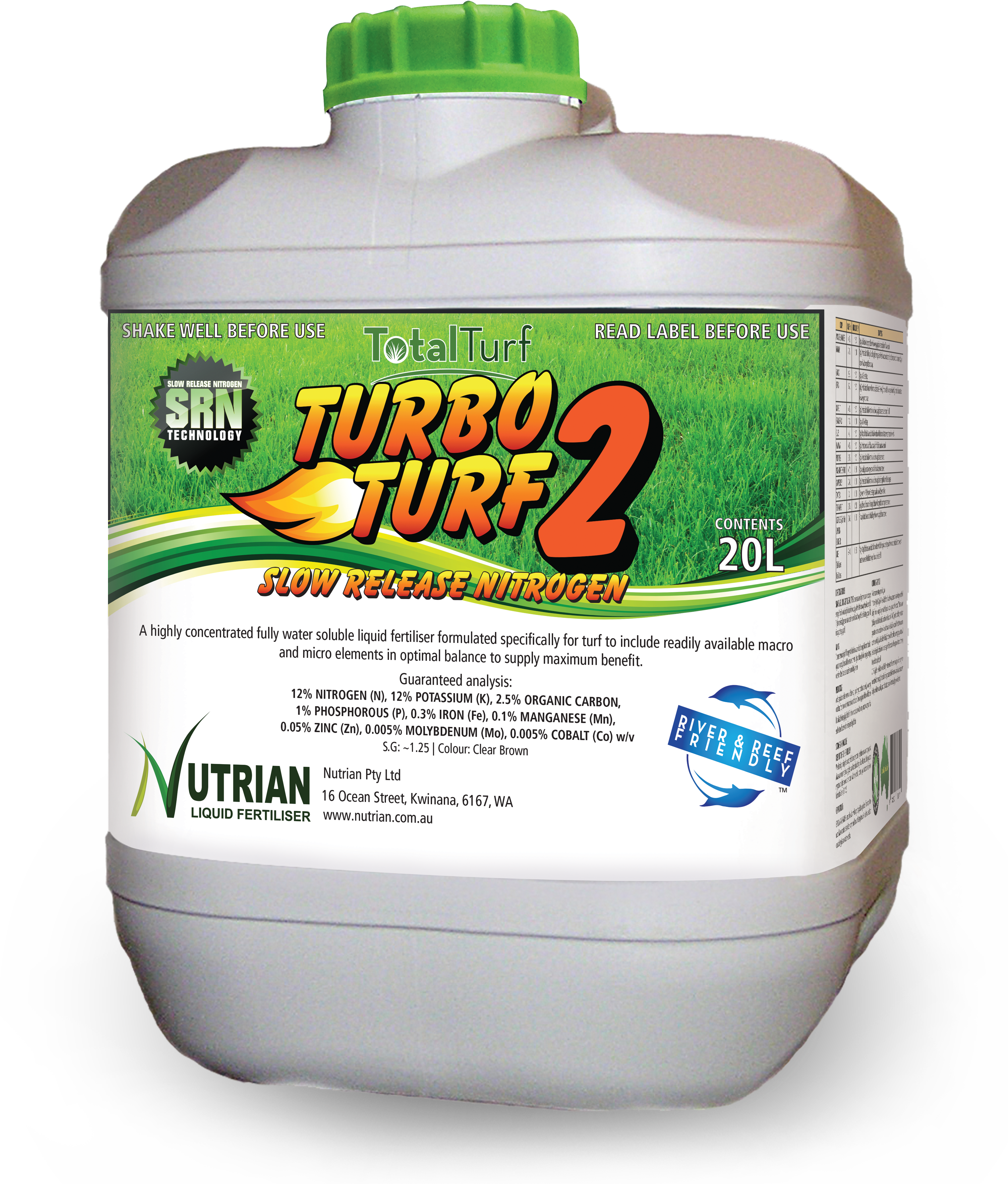 Total Turf Turbo Turf 2 Drum 20l Web - Liquid Gypsum (3543x4414), Png Download
