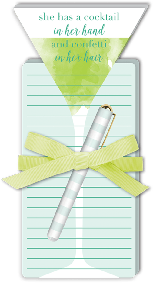 Cocktail In Hand Note Pad With Pen - Graphic Design (1000x1000), Png Download