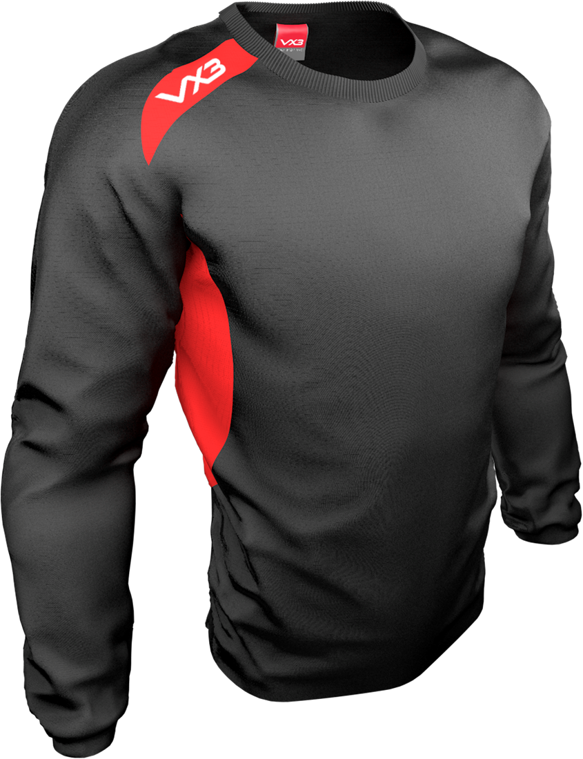 Vx3 Team Tech Smock Black/red - Active Shirt (845x1100), Png Download