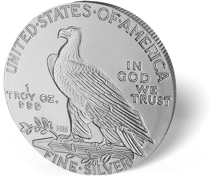 Picture Of 1 Oz Silver $5 Indian Design Round - Bald Eagle (800x650), Png Download