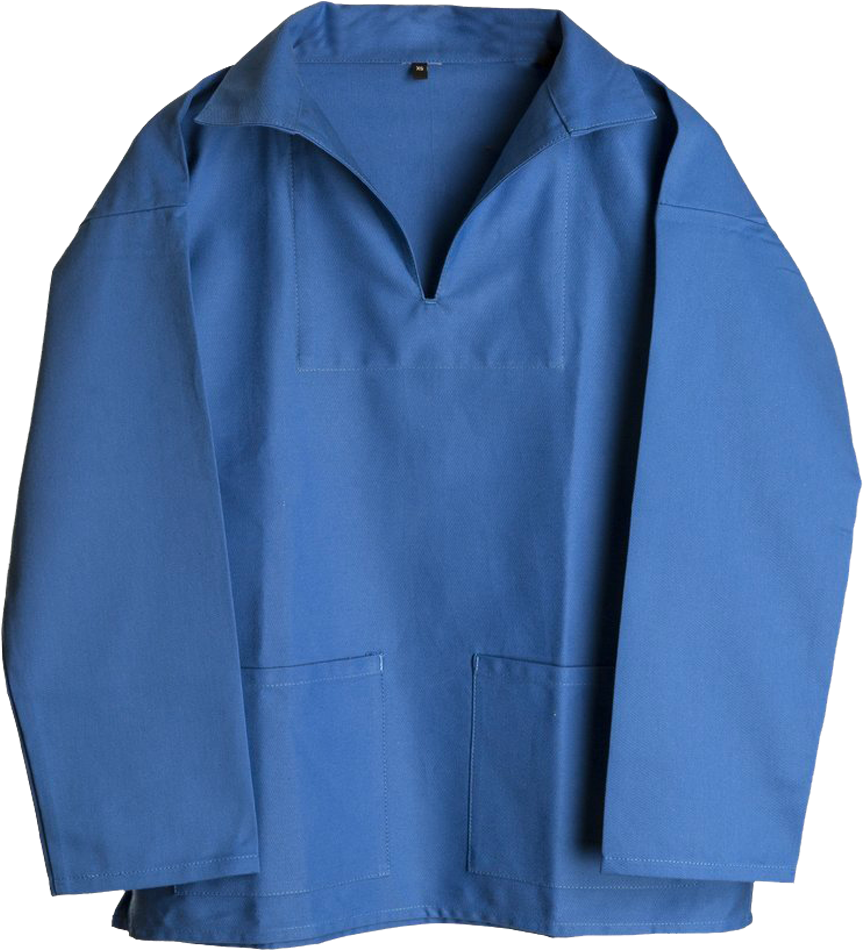Carrier Company Unisex V Neck Smock Norfolk Blue - Pocket (1250x1250), Png Download