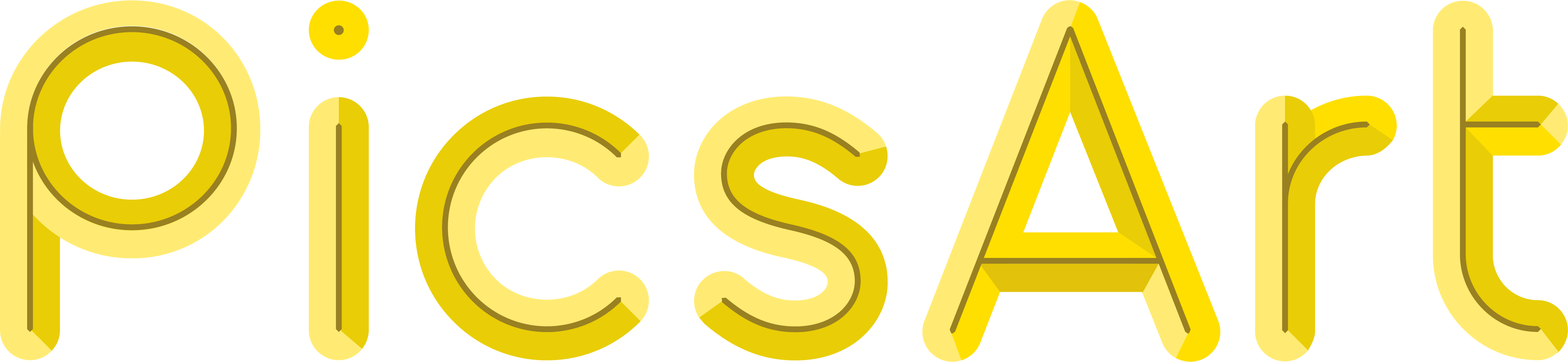 Picsart Logo2 Picsart Logo4 Picsart Logo3 Picsart Logo1 (3929x907), Png Download