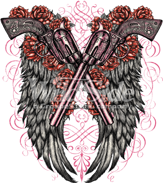 Guns With Wings - Guns And Roses Wings (625x625), Png Download