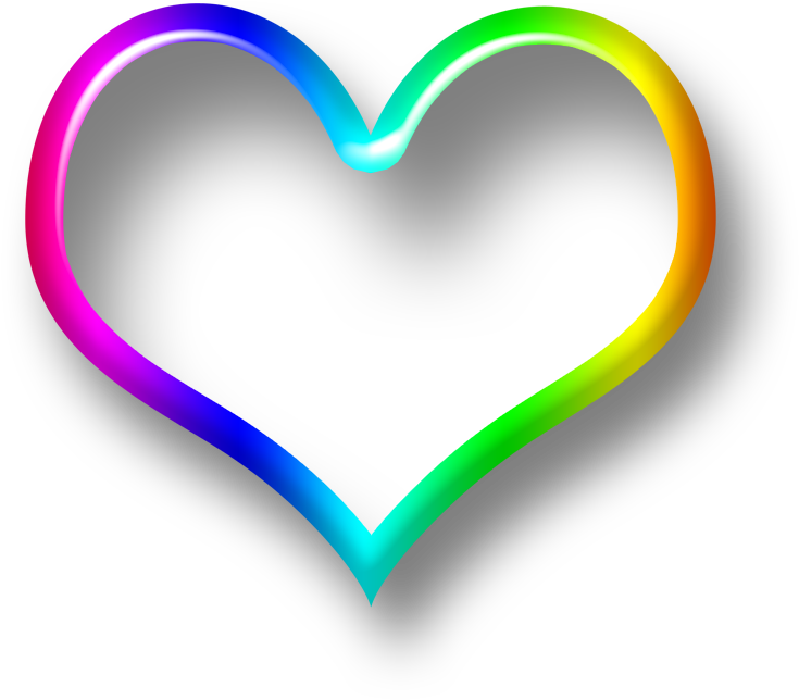 3d Heart Png Colorful Transparent - Heart (1000x824), Png Download