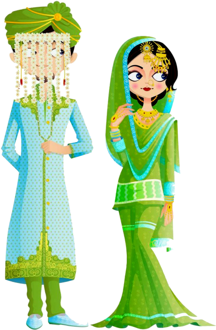 Muslim Wedding Couple Png (715x715), Png Download
