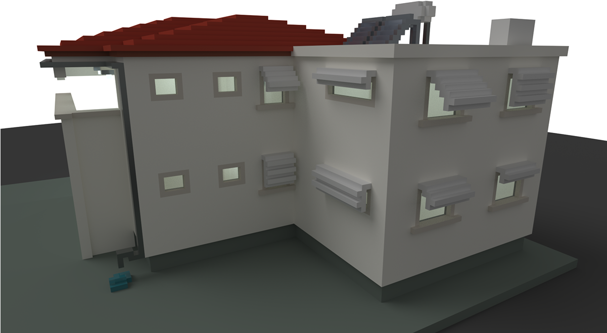 Apartment Building In Voxel Art Using Magicavoxel - House (1200x675), Png Download