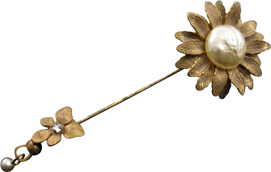 Miriam Haskell Flower Stick Pin - Earrings (941x941), Png Download
